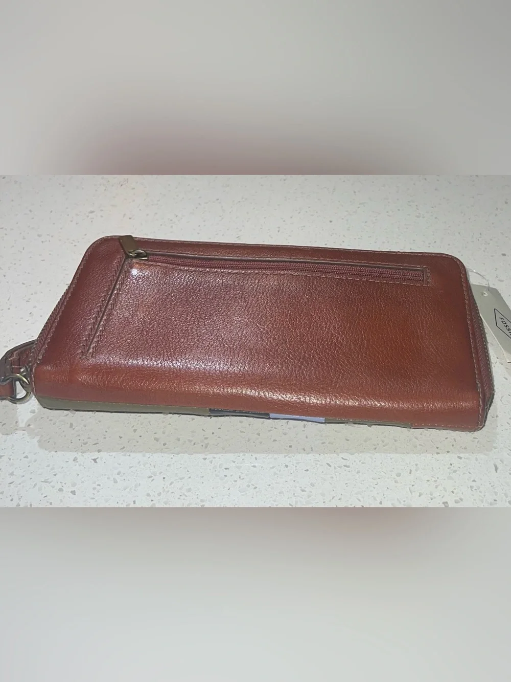 NWT Fossil Colorblock Jori Zip Clutch - Olive, Burgundy, Blue, Cream